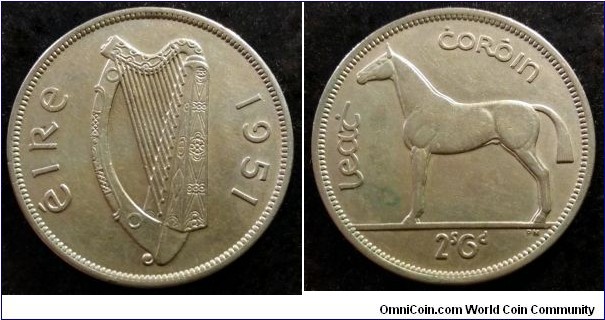 Ireland 1/2 crown.
1951