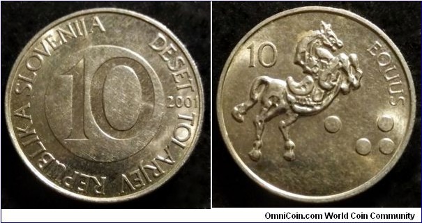 Slovenia 10 tolarjev.
2001