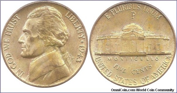 5 Cents 1943 Philadelphia Mint
