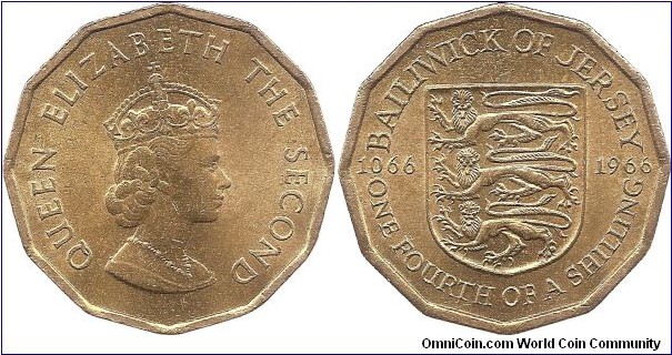 1/4 Shilling 1966 Jersey