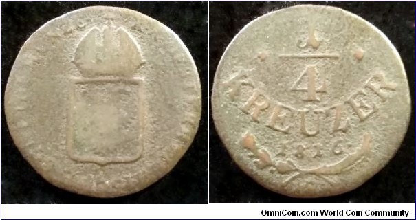 Austria 1/4 kreuzer.
1816