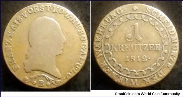 Austria 1 kreutzer.
1812 B - Kremnica.