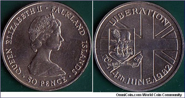 Falkland Islands 1982 50 Pence.

Liberation.