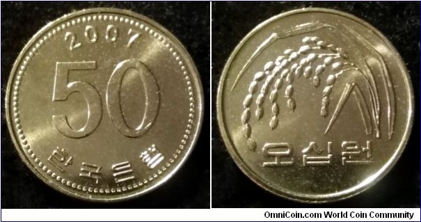 Republic of Korea (South Korea) 50 won. 2007 
