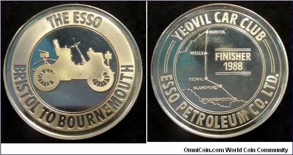 Yeovil Car Club medallion. The Esso - Bristol to Bournemouth.