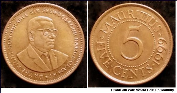 Mauritius 5 cents.
1999