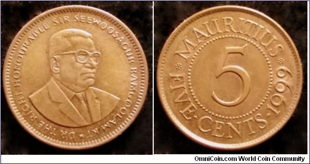 Mauritius 5 cents.
1999