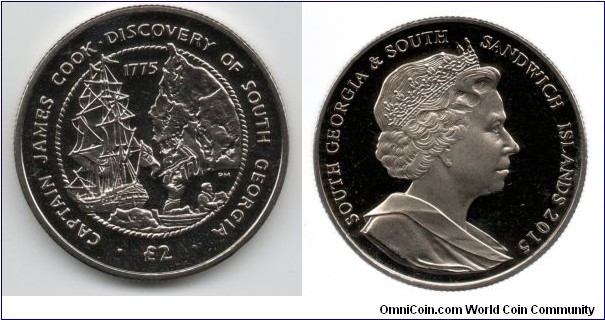 £2. 240th Anniversary of the Discovery of South Georgia by Captain James Cook