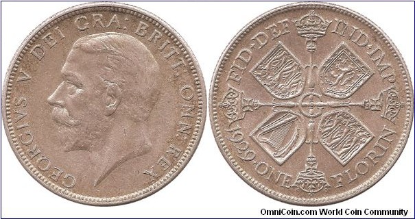 1 Florin 1929 United Kingdom