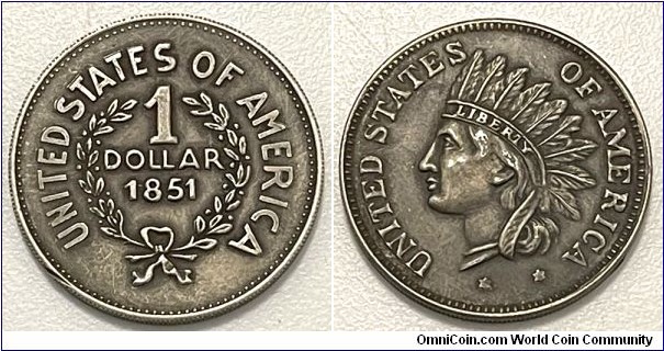 1 Dollar (Fantasy Token / Nickel 22.7g)