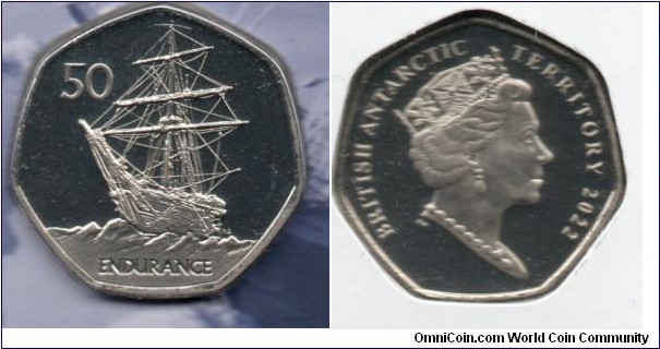 BAT 50p. Centenary of Sir Ernest Shackleton, Endurance