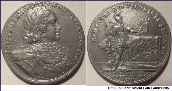 WM Medal Capture of Pernov 21 August 1710. Engraved by O. Kalashnikov. Diakov 34.4. 