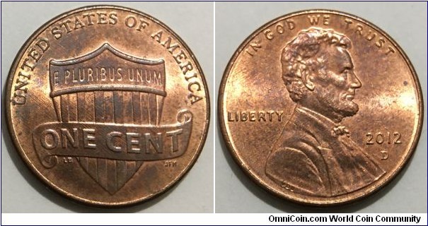 1 Cent (Federal State - USA / Lincoln Cent - Shield Reverse // Copper plated Zinc) 	