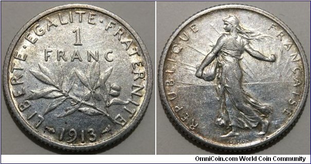 1 Franc (3rd French Republic // SILVER 0.835 / 5g / ⌀23mm)