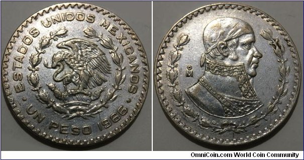 1 Peso (United Mexican States // SILVER 0.100 / 16g / ⌀34.5mm)