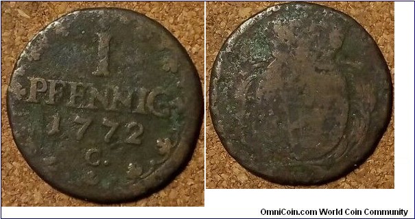  Kingdom of Saxony 1 penny Friedrich August III 