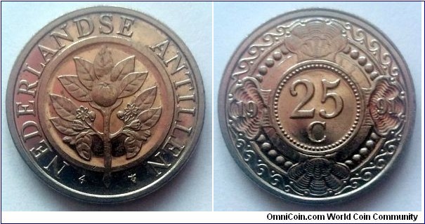 Netherlands Antilles 25 cent. 1991