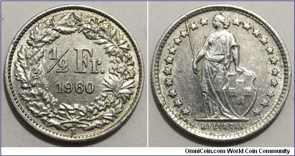 1/2 Franken (Swiss Confederation // SILVER 0.835 / 2.5g / ⌀18.2mm)