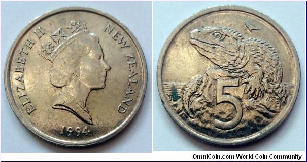 New Zealand 5 cents.
1994