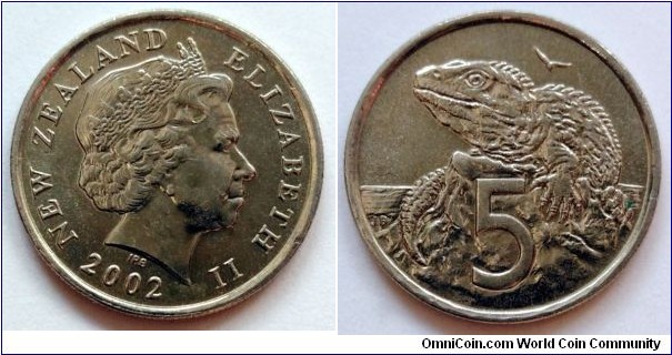 New Zealand 5 cents.
2002