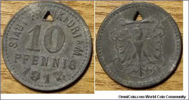 10 Pfennig Stadt Frankfurt am Main, Notgeld