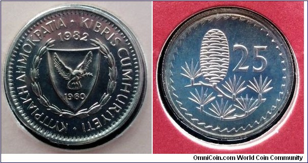 Cyprus 25 mils.
1982