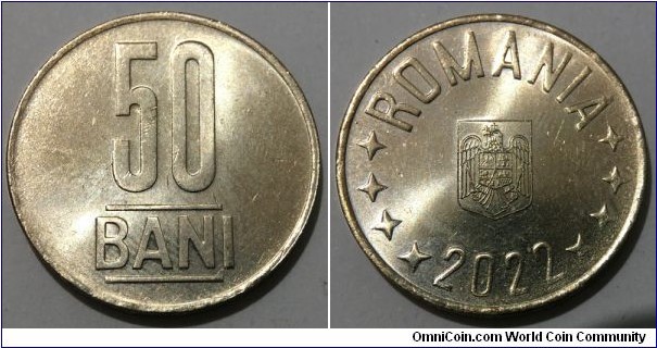 50 Bani (Romania-European Union Republic / Eagle with crown // Nickel Brass)