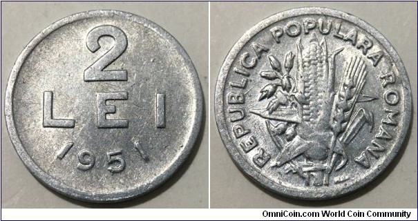 2 Lei (People's Republic of Romania // Aluminium) 