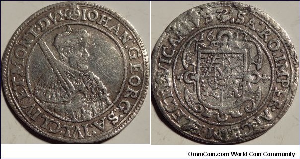 AR 1/8 Thaler, Johann Georg I and August of Saxony.