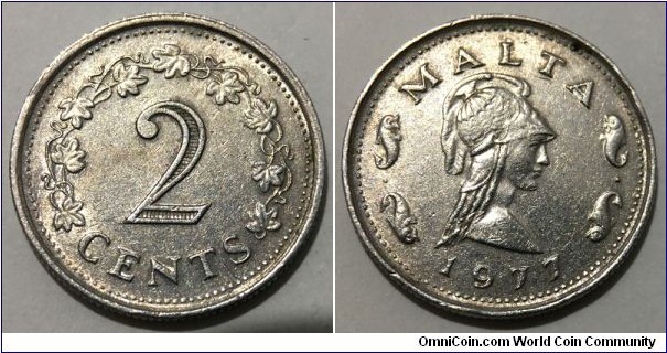 2 Cents (Republic of Malta // Copper-Nickel 75/25)