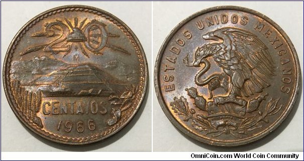 20 Centavos (United Mexican States // Bronze 9.9g)