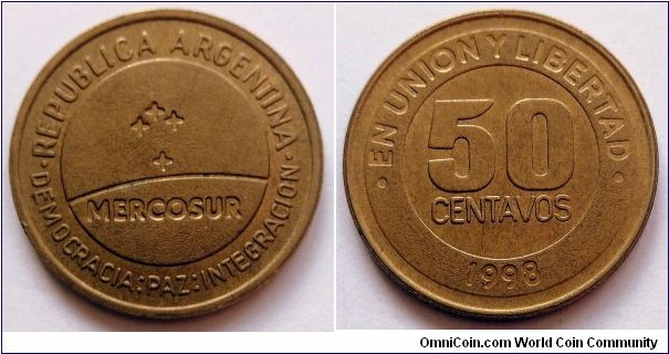 Argentina 50 centavos.
1998, Mercosur