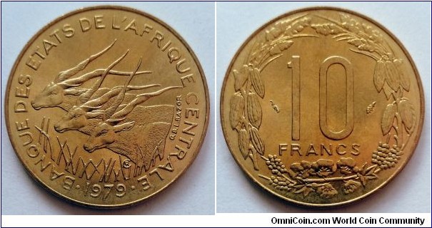 Central African States 10 francs. 1979 (II)