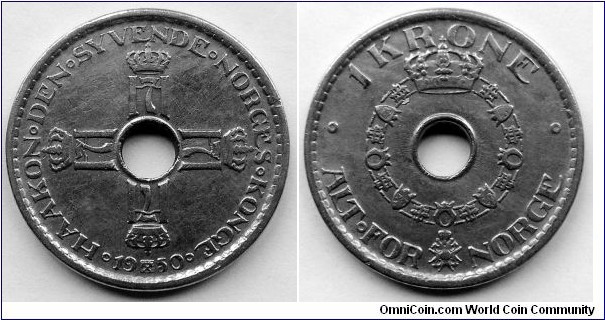 Norway 1 krone.
1950