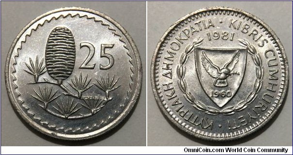 25 Mils (Republic of Cyprus // Copper-Nickel)