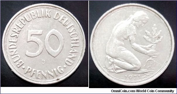 German Federal Republic (West Germany) 50 pfennig.
1971 J