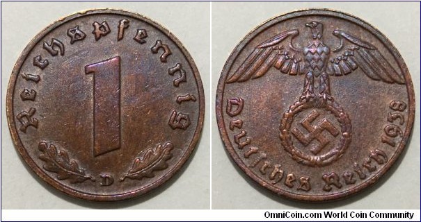 1 Reichspfennig (Third Reich // Bronze 2.01g) 