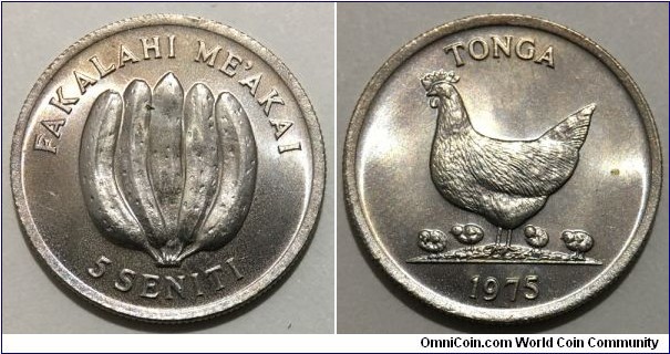 5 Seniti (Kingdom of Tonga / King Taufaʻahau Tupou IV / FAO // Copper-Nickel / Low Mintage: 100.000 pcs) 