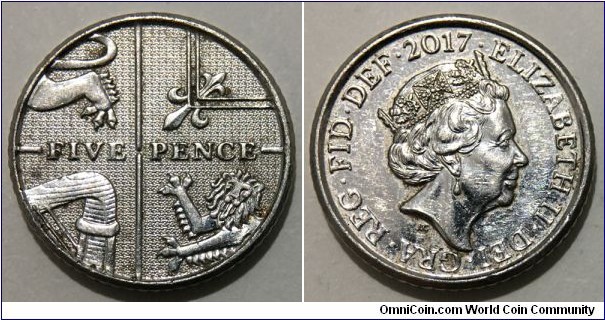 5 Pence (United Kingdom / Queen Elizabeth II // Nickel plated Steel)