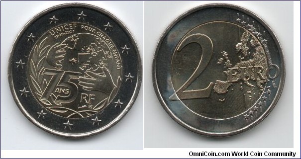 2 Euro 75th anniversary of Unicef