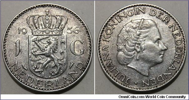 1 Gulden (Kingdom of the Netherlands / Queen Juliana // SILVER 0.720 / 6.5g / ⌀25mm) 