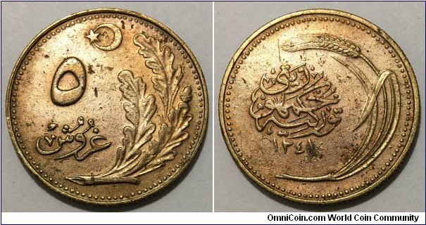 5 Kurus (Republic of Turkiye // Aluminium-Bronze / Mintage: 855.982 pcs) 