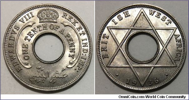 1/10 Penny (British Empire / King Edward VIII // Copper-Nickel)