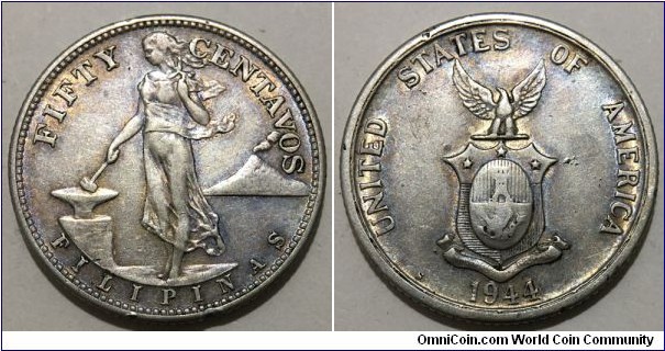 50 Centavos (USA Administration // SILVER 0.750 / 10g / ⌀27.5mm)