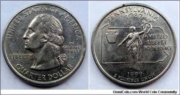 1999 D State quarter - Pennsylvania