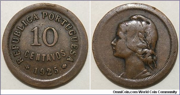 10 Centavos (1st Portuguese Republic // Bronze 4g) 