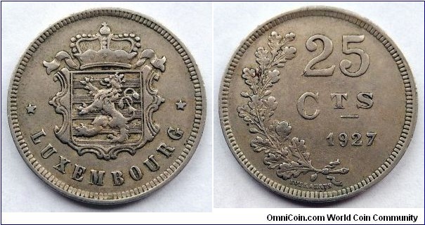 Luxembourg 25 centimes. 1927