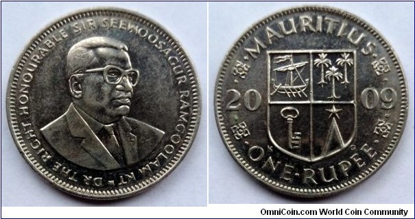 Mautitius 1 rupee.
2009