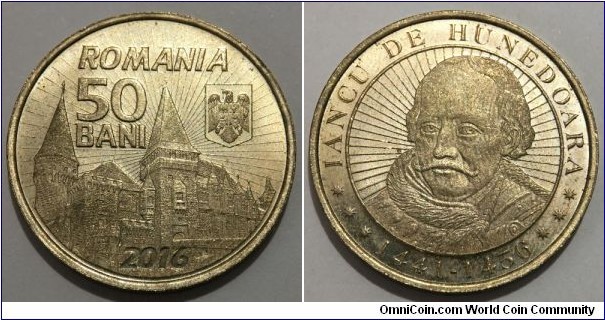 50 Bani (Romania - European Union Republic / The Anniversary of 575 years since Iancu de Hunedoara became Voievod of Transilvania // Nickel Brass / Mintage: 1.000.000 pcs) 