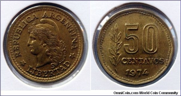 Argentina 50 centavos.
1974